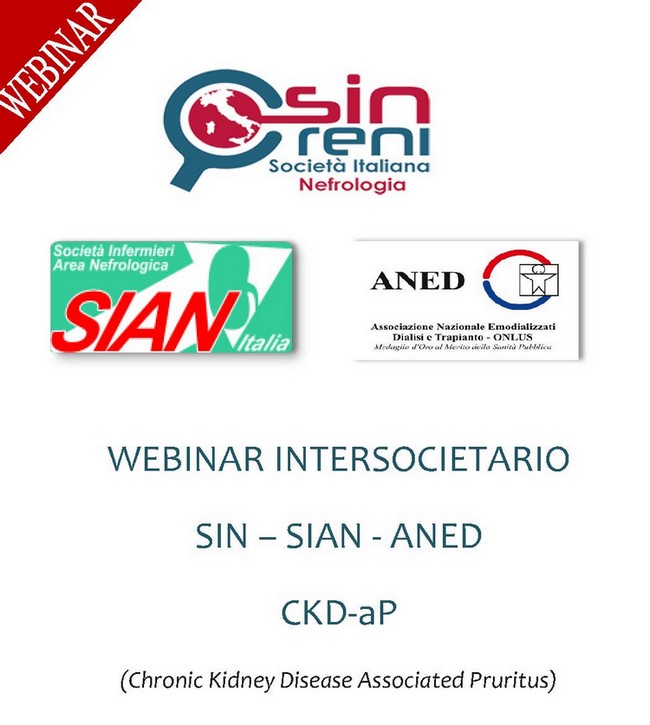 Webinar Multidisciplinare SIN – SIAD – ANED – CKD-aP  (Chronic Kidney Disease Associated Pruritus) 12.06.2024